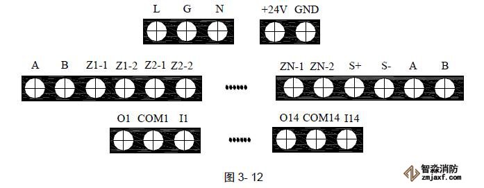 JB-QB-GSTN1500火災(zāi)報警控制器(壁掛式)接線端子圖 JB-QB-GSTN1500火災(zāi)報警控制器(壁掛式)接線端子圖